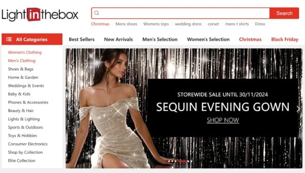 LightInTheBox website artwork